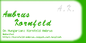 ambrus kornfeld business card